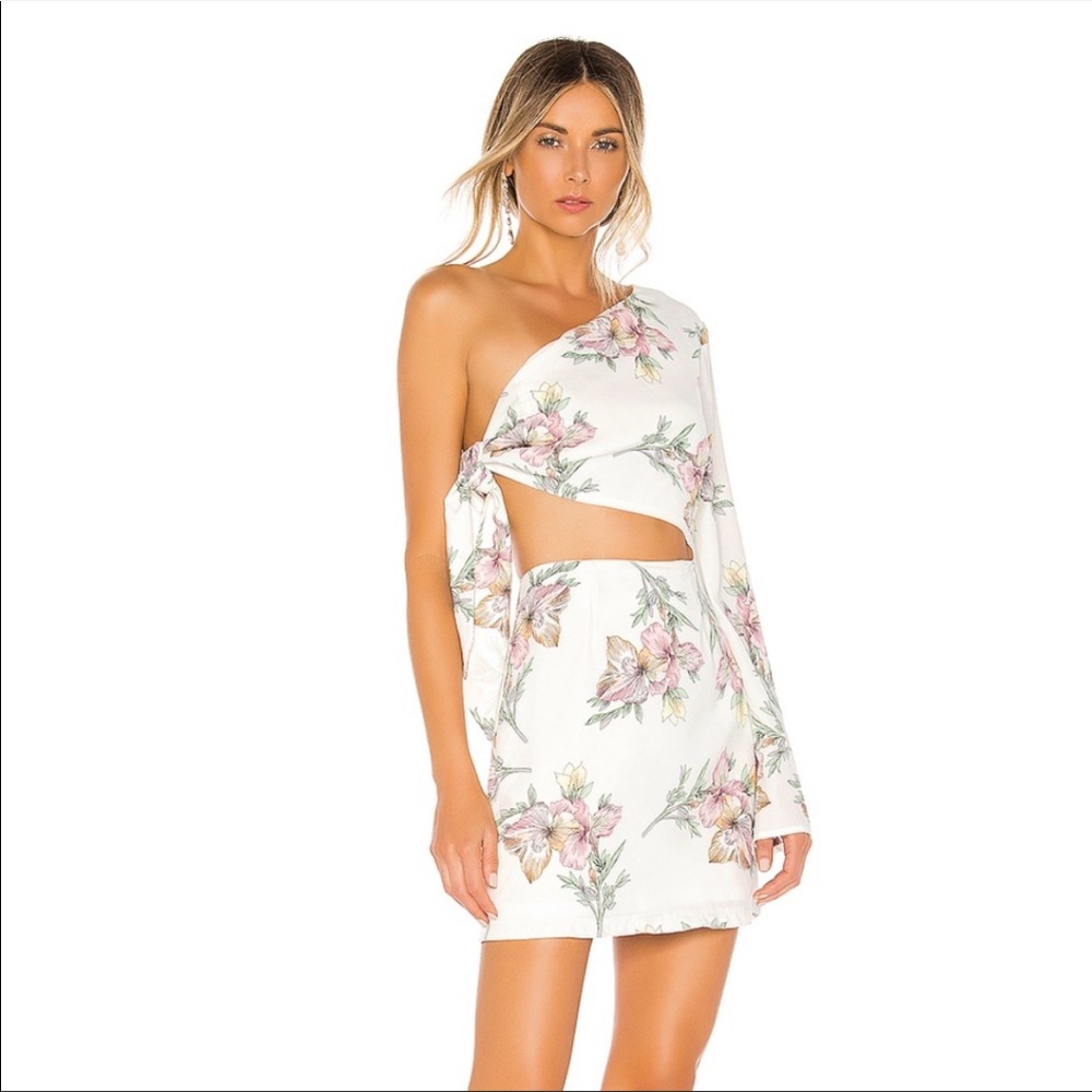 Superdown Floral One-Shoulder Mini Dress